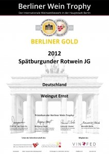 weingut ernst berliner gold 2012 spaetburgunder JG